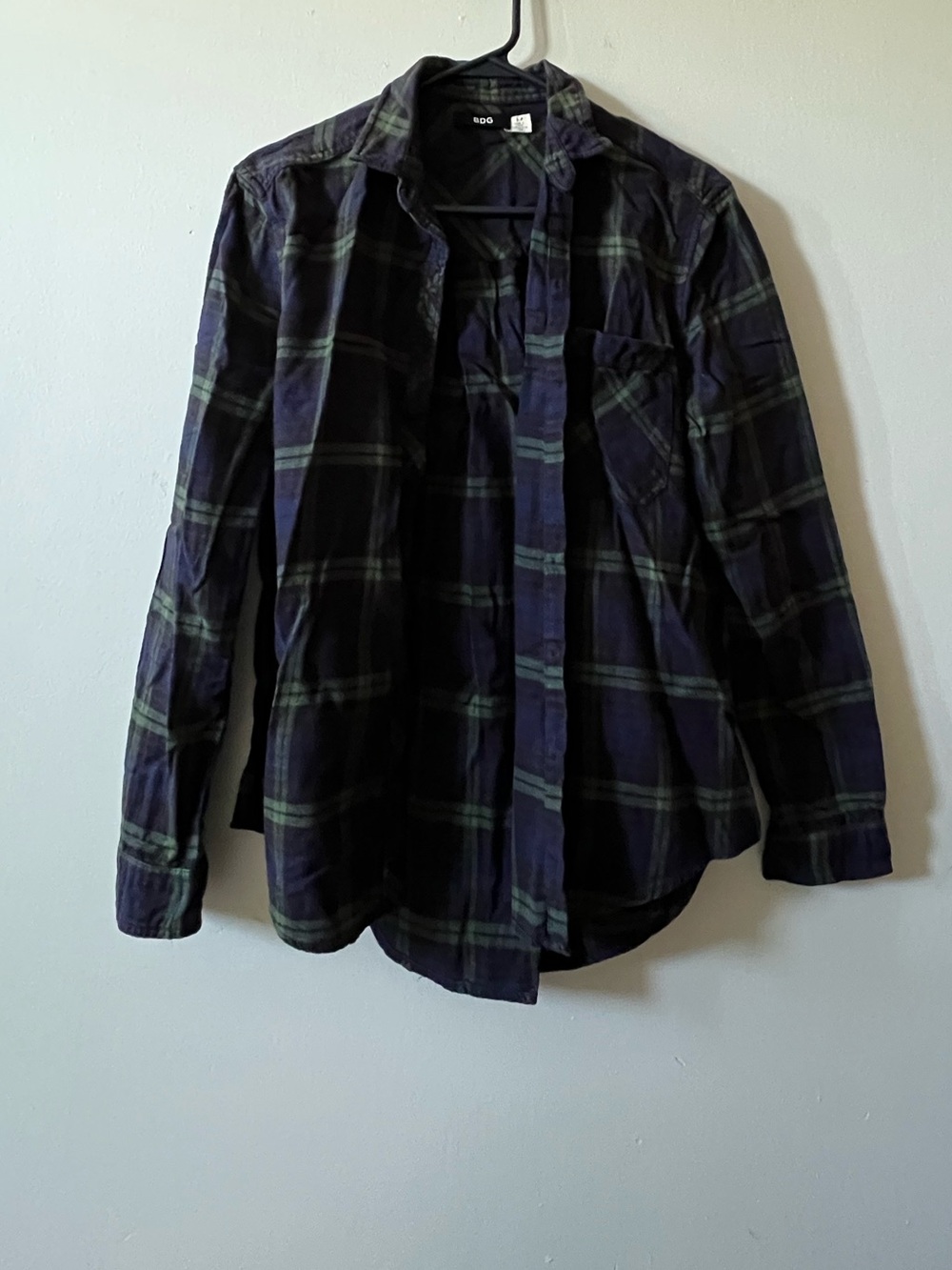 Urban Outfitters BDG Dark Plaid Button-Up Shirt - Black & Green